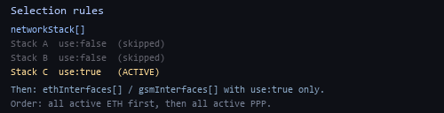 First use true stack and interface filtering
